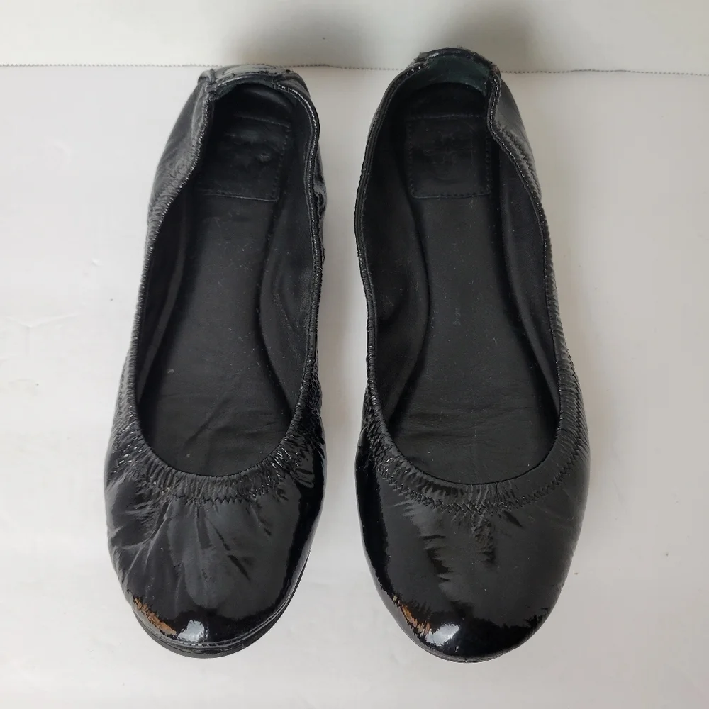 Tory Burch Black Patent Leather Ballet Flats